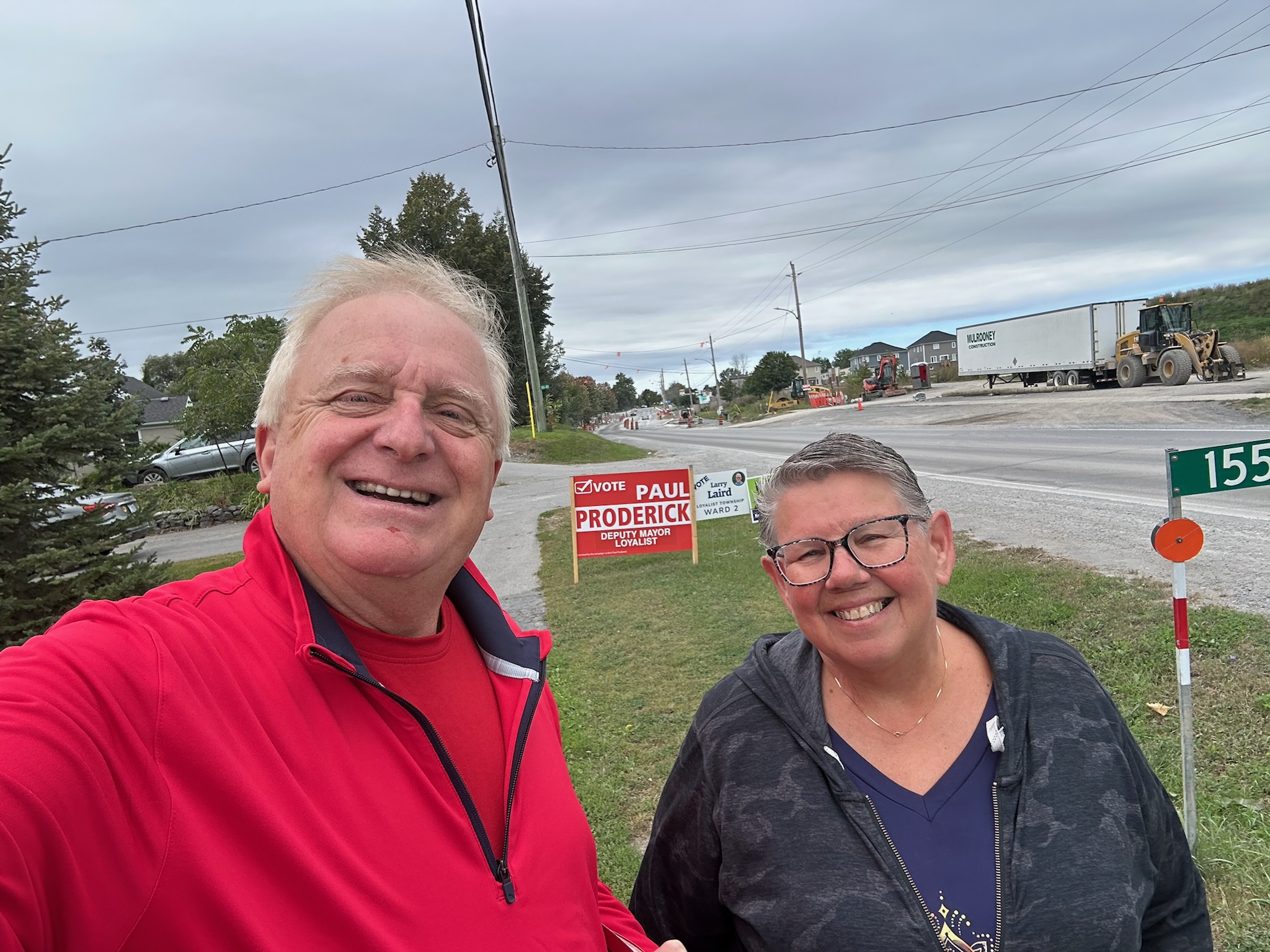 Paul visiting with a Loyalist Township resident