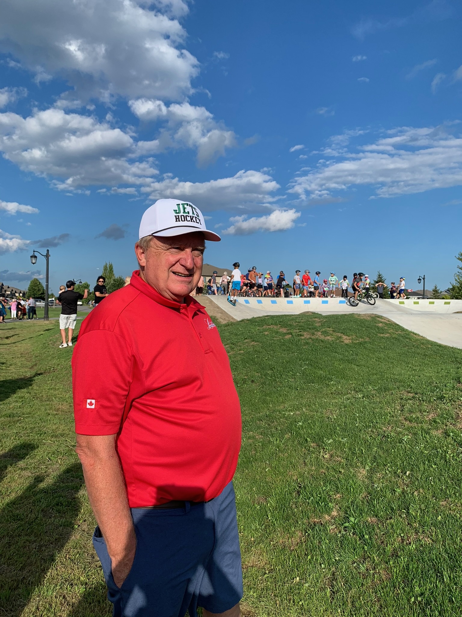 Paul at the opening of the Brookland Homes pump track